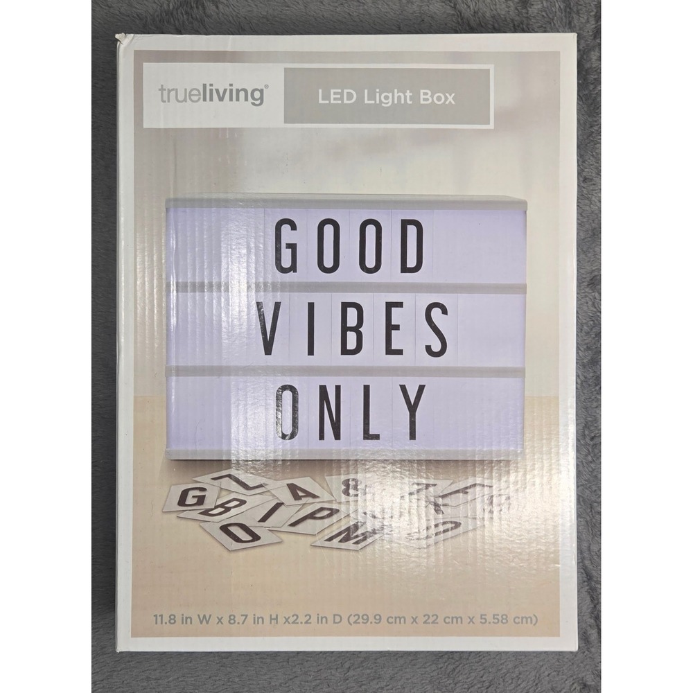 True Living LED Light Box Sign Customizable Message Board White 11.8x8.7in